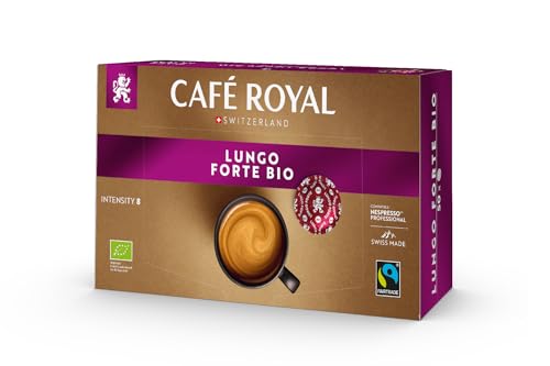 Café Royal Professional Pads, Bio Lungo Forte, 50 Nespresso (R) Professional kompatible Pads für Office und Gastronomie, Bio und Fairtrade zertifiziert, Intensität 8 von Café Royal