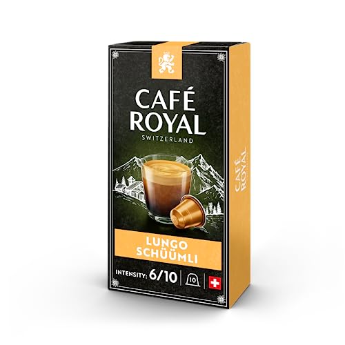 Café Royal Lungo Schüümli 100 Kapseln für Nespresso Kaffee Maschine - 6/10 Intensität - UTZ-zertifiziert Kaffeekapseln aus Aluminium | 10 Pack × 10 Kapseln von Café Royal
