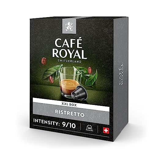 Café Royal Ristretto 36 Kapseln für Nespresso Kaffee Maschine - 9/10 Intensität - UTZ-zertifiziert Kaffeekapseln aus Aluminium von Café Royal