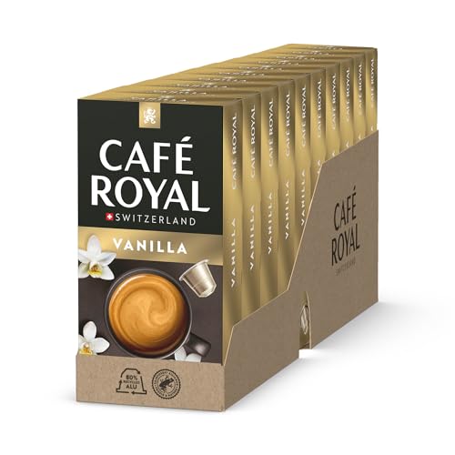 Café Royal Vanilla Flavoured 100 Kapseln für Nespresso Kaffee Maschine - 4/10 Intensität - UTZ-zertifiziert Kaffeekapseln aus Aluminium (10er Pack) von Café Royal