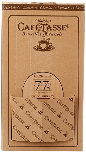 Café Tasse Dunkle Schokolade / Zartbitter, 77 prozent Kakao - Mini Schokoladentafeln (9g) in einer dekorativen Karton-Schütte, 1er Pack (1 x 1.5 kg) von Café Tasse