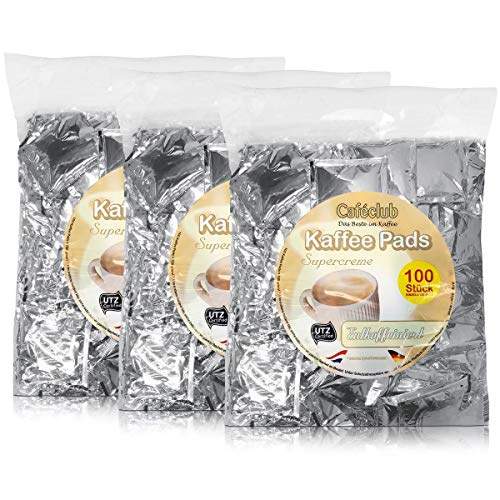 3x Cafeclub Entkoffeiniert Kaffeepads Megabeutel je 100 stk. einzeln verpackt von Caféclub