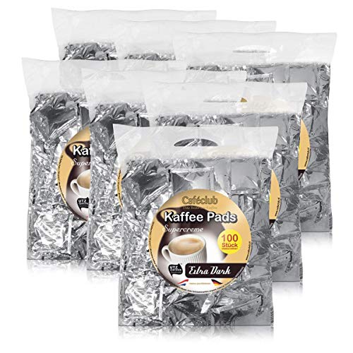 7x Cafeclub Extra Dark Kaffeepads Megabeutel je 100 stk. dunkle Röstung einzeln verpackt von Caféclub