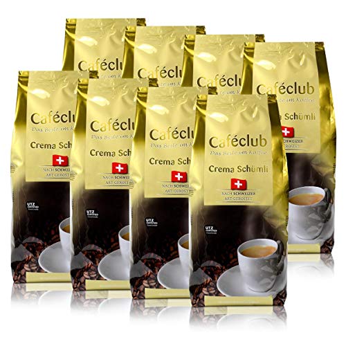 Cafeclub Supercreme Schweizer Schümli Kaffee Bohnen 8kg (8x1kg) von Caféclub