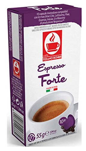 Forte - 10 Stück Kompatible Kaffeekapseln von Caffè Bonini Italien. Kompatibel für Nespresso* Maschinen von Caffè Bonini