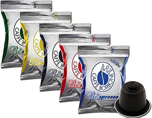 5 x 50 Kapseln Borbone Respresso, Verkostung, 50 schwarz, 50 blau, 50 rot, 50 gold, 50 DEK, kompatibel mit Nespresso von CAFFÈ BORBONE