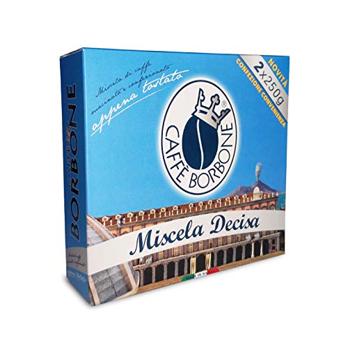 Caffe Borbone Decisa gemahlener Kaffee für italienischen Espresso (geeignet für Siebträgermachinen, Mokkamaschinen) Doppelverpackung 2x250gr von CAFFÈ BORBONE