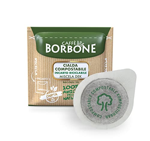 Caffè Borbone Kaffee Kompostierbare Pods, Recyclebare Verpackung, Entkoffeinierte Dek Mischung - 100 stück - Kompatibel mit ESE System Papier Pads 44 mm von CAFFÈ BORBONE