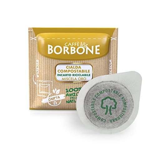 Caffè Borbone Kaffee Kompostierbare Pods, Recyclebare Verpackung, Gold Mischung - 100 stück - Kompatibel mit ESE System Papier Pads 44 mm von CAFFÈ BORBONE