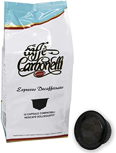 10 Nescafé Dolce Gusto Kapseln Kompatibel - Caffè Carbonelli Entkoffeiniert - Neapolitanischer Espressokaffee von Caffè Carbonelli