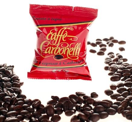 50 Einzeldosis-Kapseln Standard-Kaffee-Holzkohle-Mischung. von Caffè Carbonelli