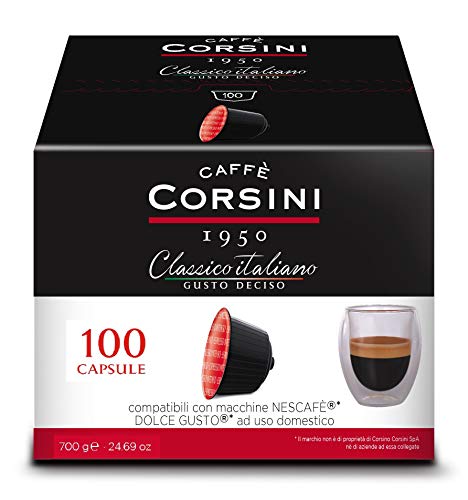 Caffè Corsini - Classico Italiano. Kaffeemischung in Kapseln Kompatibel Nescafè DolceGusto, Gusto Forte e Deciso - Packung mit 100 Kapseln von Caffè Corsini