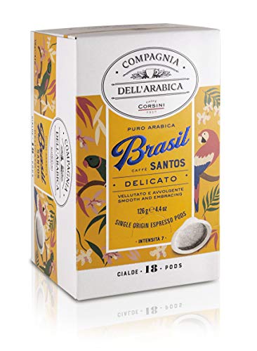 Caffè Corsini Compagnia Dell'Arabica Brasilien Santos Espresso Kaffee 4 Packung Mit 18 ESE Pods, 130 g von Caffè Corsini