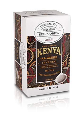 Caffè Corsini Compagnia Dell'Arabica Kenia "Aa" Gewaschener Espressokaffee 4Er Packung Mit 18 ESE Pods, 130 g von Caffè Corsini