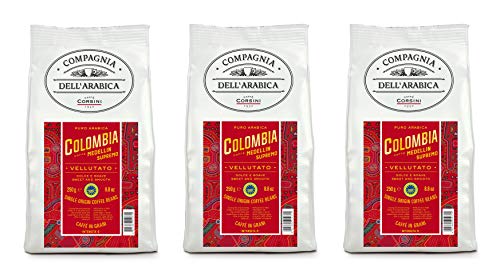 Caffè Corsini Compagnia Dell'Arabica Kolumbien Medellin Supremo Kaffeebohnen 3 Pack x 250g, 750 g von CAFFÈ CORSINI 1950