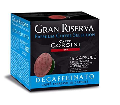 Caffè Corsini Gran Riserva Entkoffeinierter Espresso Lavazza A Modo Mio Kompatibler 6Er-Pack Mit 16 Kepseln, 110 g von CAFFÈ CORSINI 1950