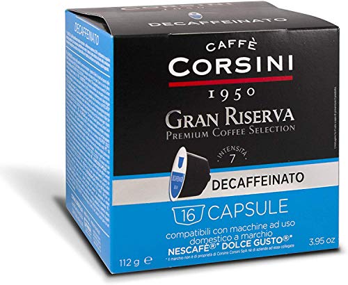 Caffè Corsini Gran Riserva Entkoffeinierter Espressokaffee 6Er Packung Mit 16 DolceGusto Kepseln, 1710 g von Caffè Corsini