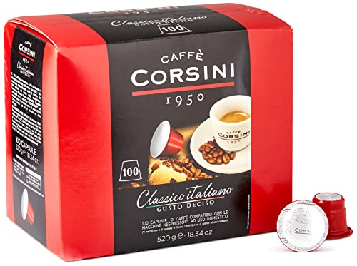 Caffè Corsini - Classico Italiano. Kaffeemischung in Nespresso kompatiblen Kapseln, starker und entschiedener Geschmack - Packung mit 100 Kapseln von CAFFÈ CORSINI 1950