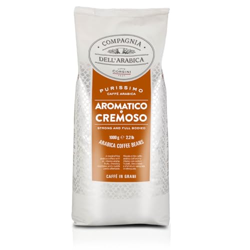 Caffè Corsini - Compagnia dell'Arabica, Arabica Kaffeebohnen Aromatisch und Cremig, 1 kg Packung geröstete Kaffeebohnen von Caffè Corsini