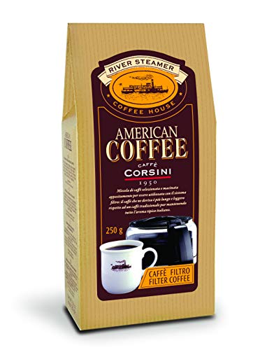 Caffè Corsini - Amerikanischer Kaffee. Gemahlene Kaffeemischung für amerikanischen Kaffee, langen Kaffee und Filterkaffee, leicht und duftend - 6 Vakuum-Packs von 250 Gramm. von Caffè Corsini