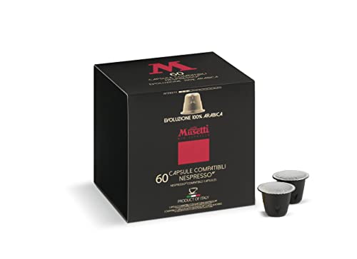 Caffè Musetti, 60 Nespresso®-kompatible Kaffeekapseln, 100% Arabica Evolution Blend, zarter und fein-säuerlicher Geschmack von Caffè Musetti