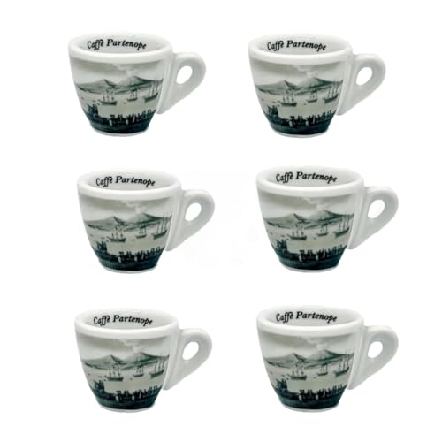 Set Kaffeetasse mit Golf von Neapel (6 Stück) von Caffè Partenope