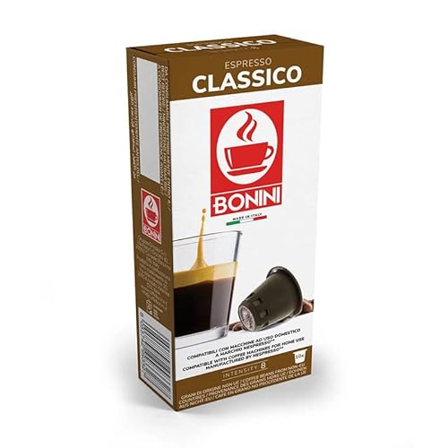 Caffè Tiziano Bonini Kaffeepads, Nespresso Kompatible CLASSICO Kaffeepads, 10 Packungen Kaffeekapseln/Kapseln. Jede Packung 10 Stück insgesamt 100 Stück 100% italienischer Kaffee von Caffè Tiziano Bonini