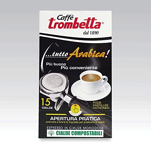 Caffè Trombetta, Italien Kaffee, ESE Kaffeepads, Tutto Arabica - 1 Packungen zu je 15 Kaffeepads von Caffè Trombetta