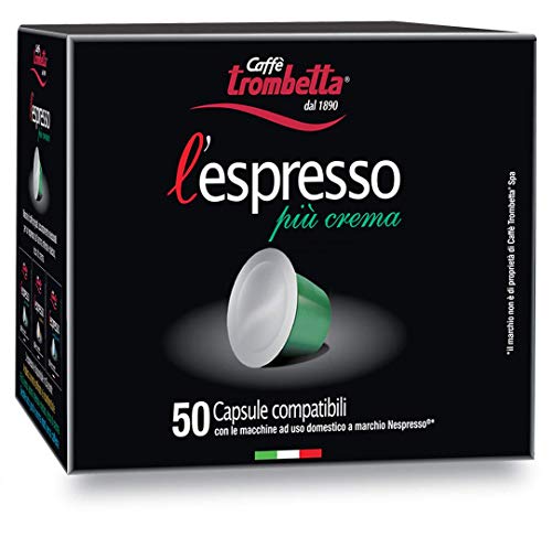 Caffè Trombetta L‘Espresso, Nespresso kompatible Kapseln, Più Crema, 50 Kapseln von Caffè Trombetta