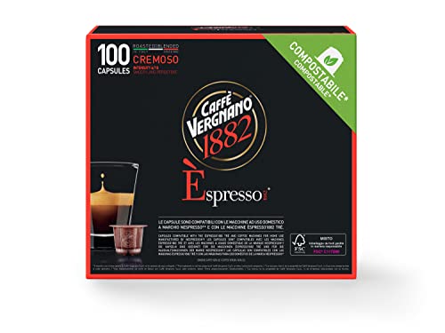 Caffè Vergnano 1882 Espresso Cremoso, 100 Kapseln, kompatibel mit Nespresso, kompostierbar von Caffè Vergnano 1882