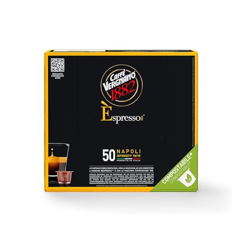 Caffè Vergnano 1882 - Èspressokompostierbare Kaffeekapseln, Kompatible Mit Nespresso, Napoli - Packung Enthält 50 Kapseln von Caffè Vergnano 1882
