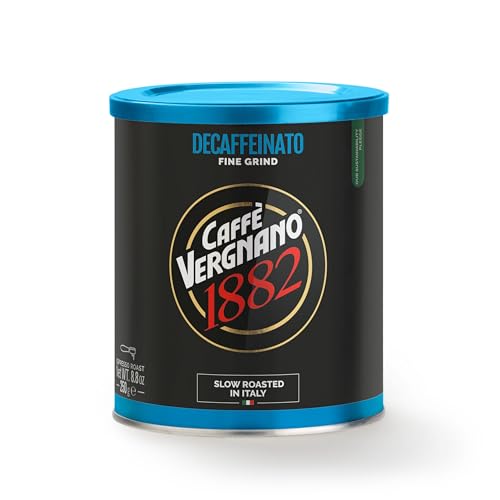 Caffè Vergnano 1882 Kaffee Dose Arabica gemahlen Entkoffeiniert - 250 g-Packung von Caffè Vergnano 1882