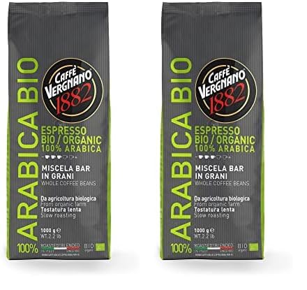 Caffè Vergnano 1882 Kaffeebohnen 100% Arabica Bio - 1 Packung enthält 1 Kg (Packung mit 2) von Caffè Vergnano 1882