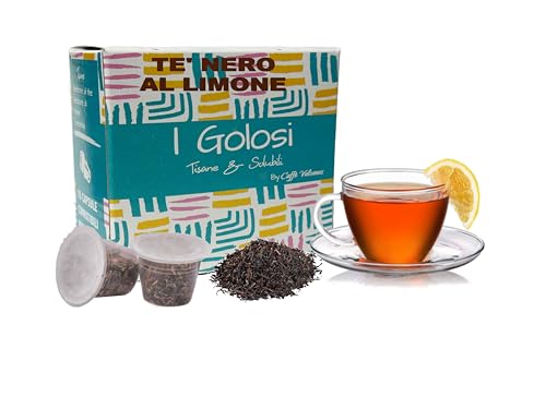 Caffè Vulcanus, 40 Kapseln Ceylon-Schwarztee mit Zitrone, Kompatibel mit Nespresso®* Haushalts-Espressomaschinen von Caffè Vulcanus