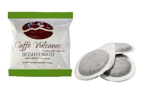 Caffè Vulcanus – 150 kompostierbare Papierpads ESE44 – Entkoffeinierte Mischung von Caffè Vulcanus