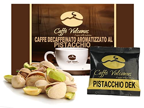 Caffè Vulcanus – 50 kompostierbare Kapseln ESE44 – Entkoffeinierter Kaffee mit Pistaziengeschmack von Caffè Vulcanus