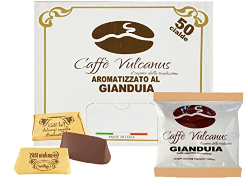 Caffè Vulcanus – 50 kompostierbare ESE44-Pads – Kaffee mit Gianduia-Geschmack von Caffè Vulcanus