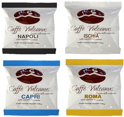 Caffè Vulcanus - Tasting Kit 120 ESE44 Kompostierbare Pods - Kaffeeverkostung Blends Napoli, Ischia, Capri, Roma, Milano und Venezia. von Caffè Vulcanus