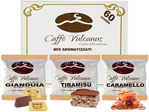 Caffè Vulcanus - Verkostungsset 60 Kaffeepads mit ESE44-Geschmack - Verkostung von Gianduja-Kaffee, Tiramisu und Karamell Caffè Vulcanus - Verkostungsset 60 Kaffeepads mit ESE44-Geschmack - Verkostung von Gianduja-Kaffee, Tiramisu und Karamell von Caffè Vulcanus