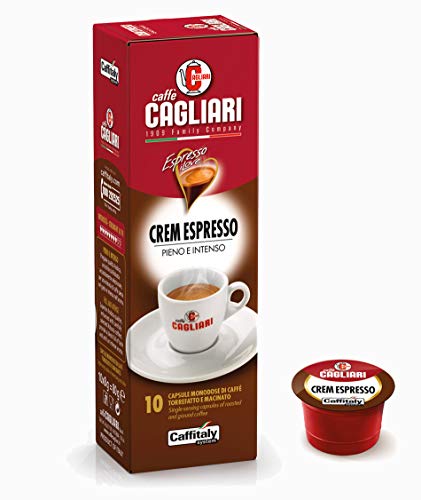 CaffèCagliari "Crem Espresso" - Kapseln für Cafissimo® - Maschinen (1 Stange à 10 Kapseln) von Caffitaly