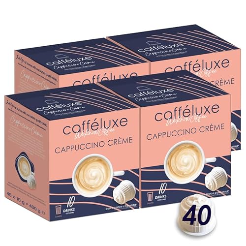 CaffeLuxe Single Dienen Cappuccino Creme Prämie Kaffeepads - Dolce Gusto kompatible Pads (40 Pads, 40 Portionen) von cafféluxe