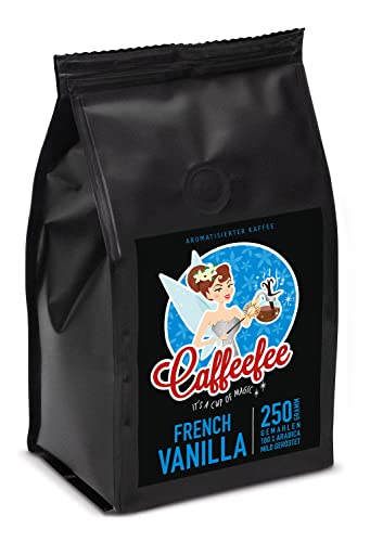 Caffeefee French Vanilla, gemahlen, aromatisierter Röstkaffee aus 100% Arabica, mild geröstet, veredelt mit feinem Aroma, 250 g (gemahlen) von Caffeefee