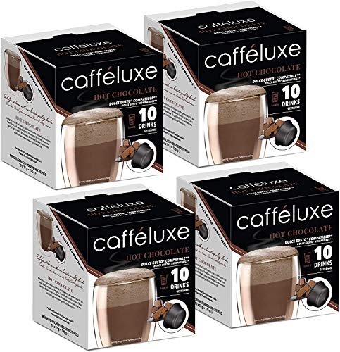 CaffeLuxe Single Dienen Heiße Schokolade Prämie Pods - Dolce Gusto kompatible Pods (40 Pods, 40 Portionen) von cafféluxe