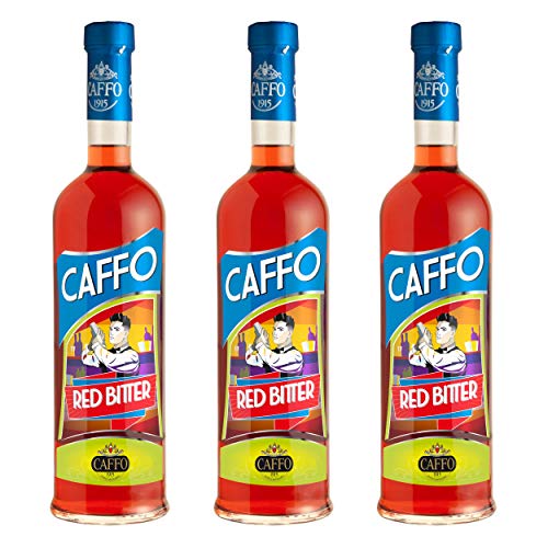 Caffo Red Bitter Apertitif 3er Set, bittere Spirituose, Alkohol, Flasche, 25%, 3 x 1 L von Caffo