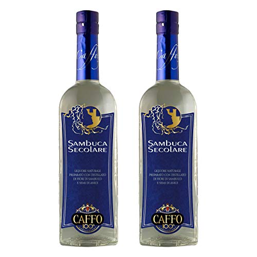 Caffo Secolare Sambuca 2er Set, Spirituose aus Kalabrien, Alkohol, Flasche, 42%, 2 x 500 ml von Caffo