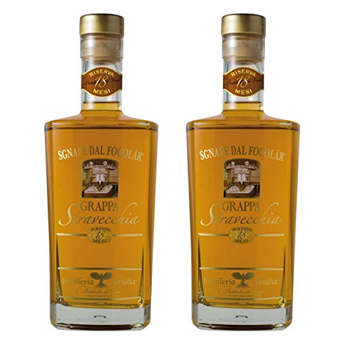 Caffo Sgnape Dal Fogolar Stravecchia Grappa 18M 2er Set, Spirituose, Alkohol, Flasche, 45%, 2x700 ml von Caffo