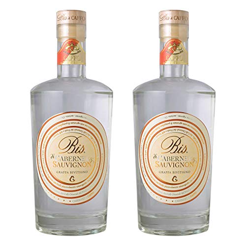 Grappa Bis Cabernet & Sauvignon 2er Set, Tresterbrand, Spirituose, Alkohol, Flasche, 40%, 2x700 ml von Caffo