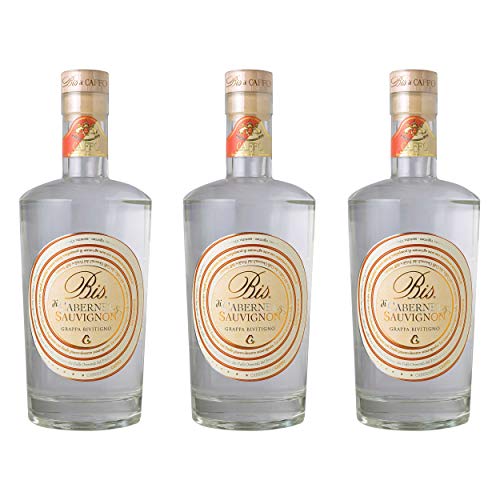 Grappa Bis Cabernet & Sauvignon 3er Set, Tresterbrand, Spirituose, Alkohol, Flasche, 40%, 3x700 ml von Caffo