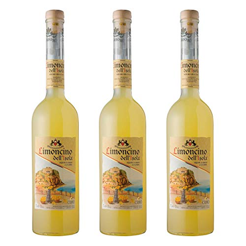 Limoncino Dell Isola Zitronenlikör 3er Set, Spirituose, Alkohol, Flasche, 30%, 3x700 ml von Caffo