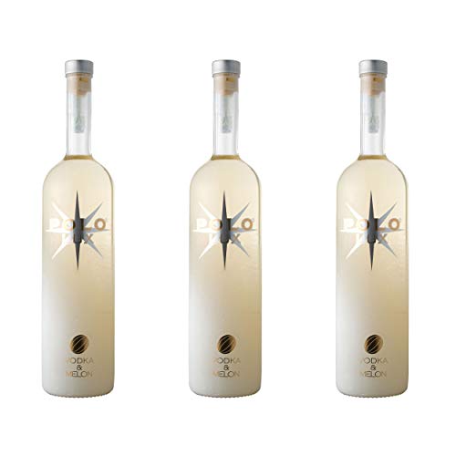 Polo Lux Vodka Melon 3er Set, Melonen Wodka, Spirituose, Alkohol, Flasche, 28%, 3 x 1 L von Caffo